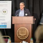 Rick Geisenberger at the podium during the 2024 Delaware Healthcare Workforce Summit.